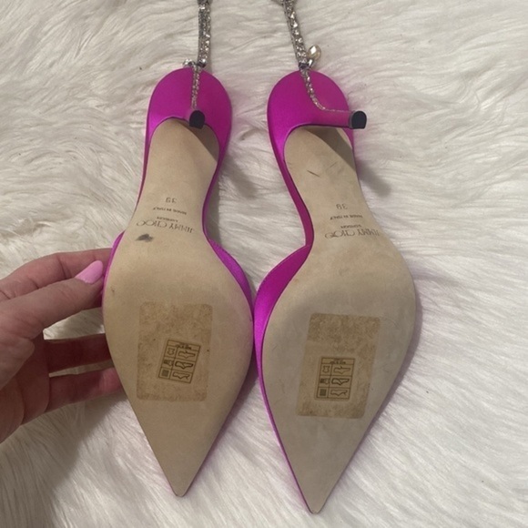 Jimmy Choo Saeda Crystal ankle strap pointed toe pump size 39EU - Picture 8 of 15